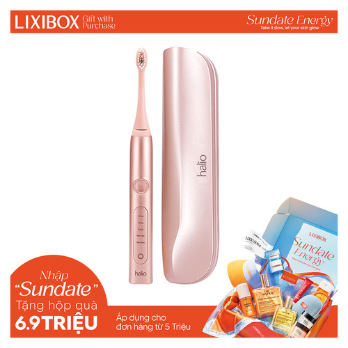 Bàn chải điện làm trắng răng Halio Sonic Whitening Toothbrush Rose Gold