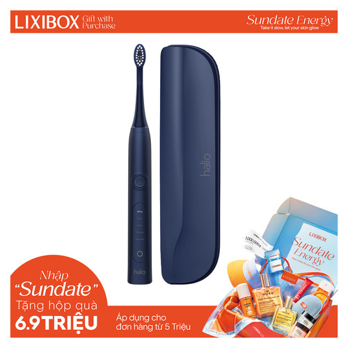 Bàn chải điện làm trắng răng Halio Sonic Whitening Electric Toothbrush Limited Edition - Midnight Blue
