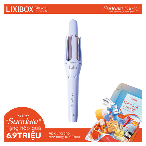 Máy Uốn Tóc Tự Xoay Ion Âm Halio instaCurl Premium Automatic Hair Styler Periwinkle