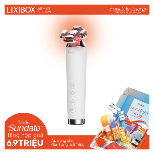 Máy Nâng Cơ, Giảm Mỡ Mặt & Trẻ Hoá Da kết hợp Ánh Sáng Sinh Học Halio RevitaWave Skin Rejuvenator