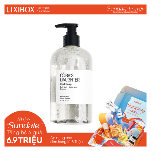Gel Tắm Rửa tay Tắm Bồn CoBa's Daughter 3in1 Bodywash, Hand Wash and Bubble Bath 500ml - Persian Lime & Cocos Nucifera