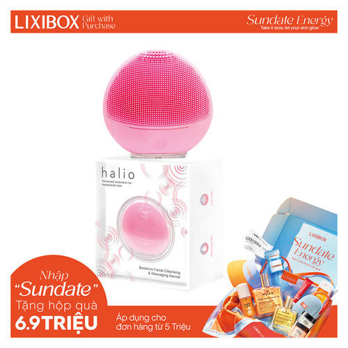 Máy rửa mặt dành cho da nhạy cảm Halio Sensitive Facial Cleansing & Massaging Device baby pink Limited Edition