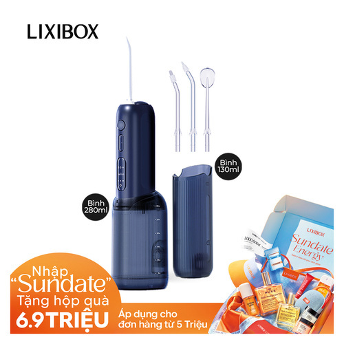 Máy Tăm Nước 2 Bình Thay Thế Halio UltraClean Express Hydro Floss Phiên Bản Nâng Cấp Dành Cho Răng Niềng - Ocean Blue