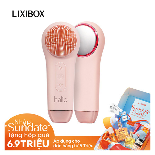 Máy Rửa Mặt Massage Tích Hợp Liệu Pháp Ánh Sáng và Nhiệt Halio Multi-task Cleansing & Massaging Device with Red Blue Light Therapy 5 in 1 - Peach Fuzz