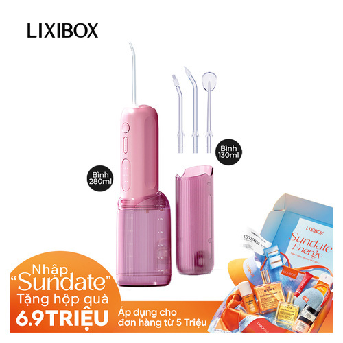 Máy Tăm Nước 2 Bình Thay Thế Halio UltraClean Express Hydro Floss Phiên Bản Nâng Cấp Dành Cho Răng Niềng - Muted Rose