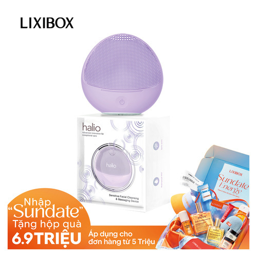 Máy Rửa Mặt Dành Cho Da Nhạy Cảm Halio Sensitive Facial Cleansing & Massaging Device Purple Rain Limited Edition