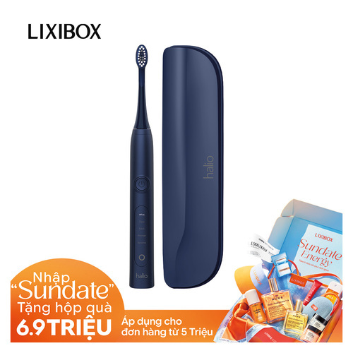 Bàn chải điện làm trắng răng Halio Sonic Whitening Electric Toothbrush Limited Edition - Midnight Blue