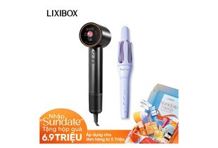 Combo Tóc Xinh Chớp Mắt với máy sấy Halio và máy tạo kiểu tóc Halio. Khuyến mãi hấp dẫn 6.9 triệu khi nhập Sundate. Áp dụng cho đơn hàng từ 5 triệu. Bảng sản phẩm đa dạng và chất lượng tại LIXIBOX.