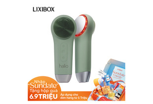 Máy Rửa Mặt Massage Tích Hợp Liệu Pháp Ánh Sáng và Nhiệt Halio Multi-task Cleansing & Massaging Device với công nghệ ánh sáng đỏ, xanh giúp cải thiện làn da, màu sắc thanh lịch màu xanh lá cây.
